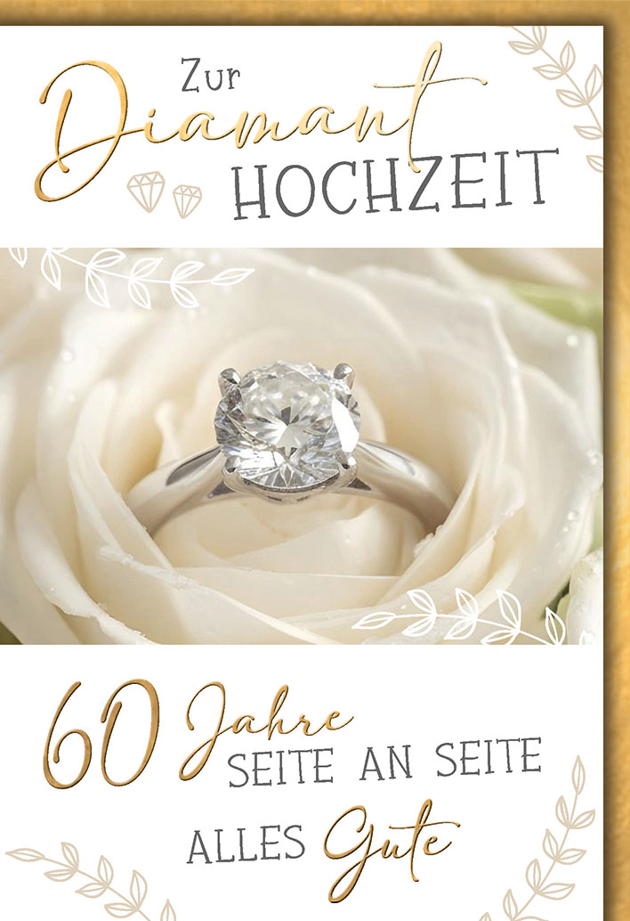 Klappkarte Diamanthochzeit, DIN C6 