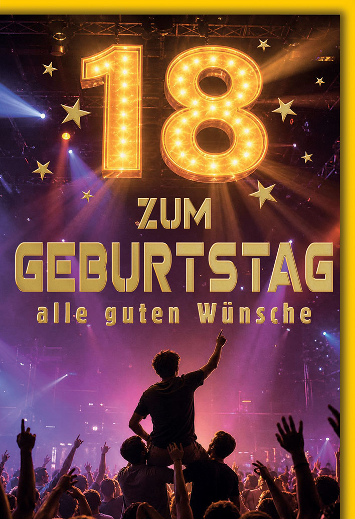 Klappkarte 18.Geburtstag, DIN C6 