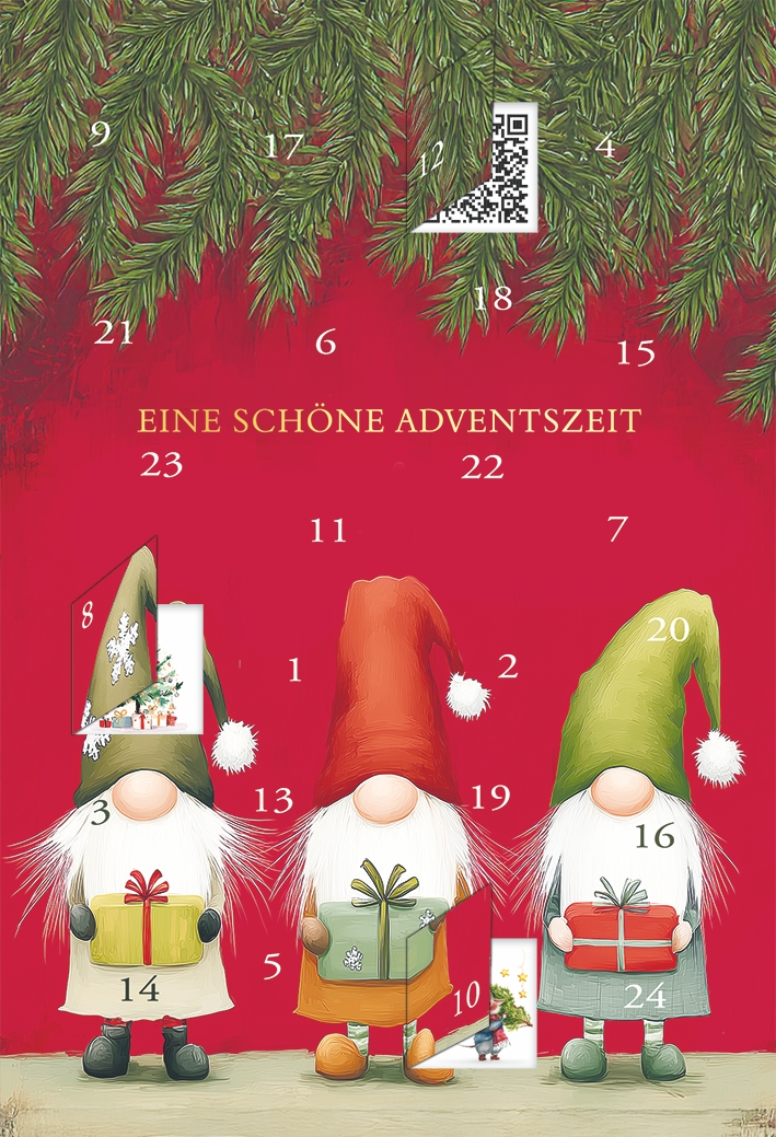 Klappkarte Adventskalender, DIN C6 