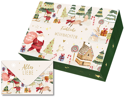 6 x 6 Geldbriefboxen Weihnachten 