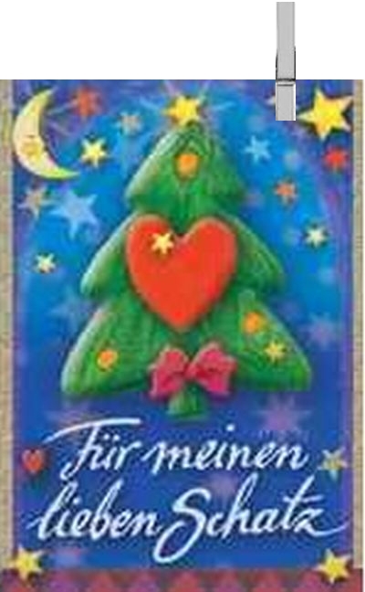 Klammerkarte Weihnachten, Mini 5,5 x 7,5