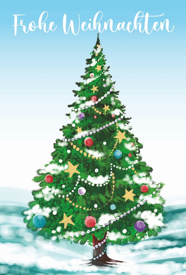 Klappkarte Weihnachten, DIN C6 
