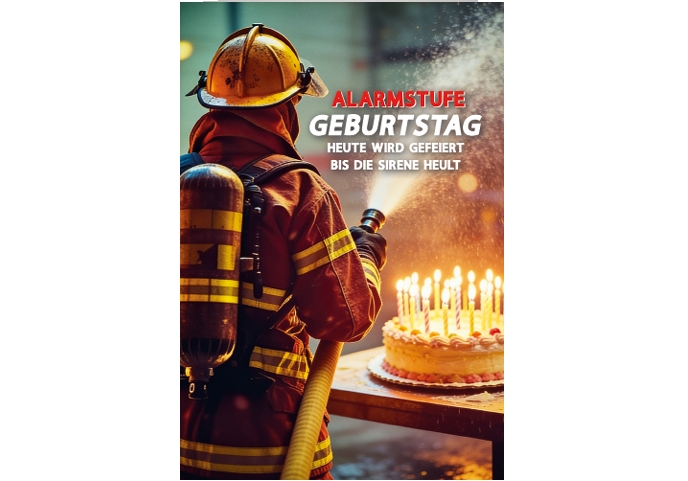 Klappkarte Geburtstag, Feuerwehr DIN C6 