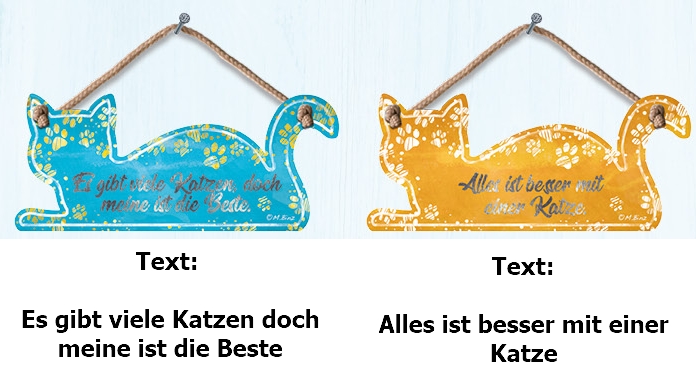 6 x 3 Dekoschilder Katze UVP 5,95